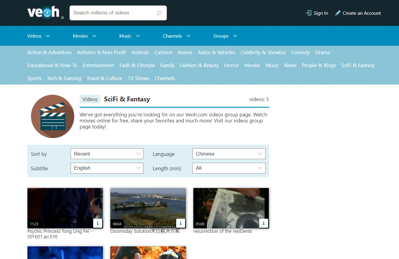 site vidéo